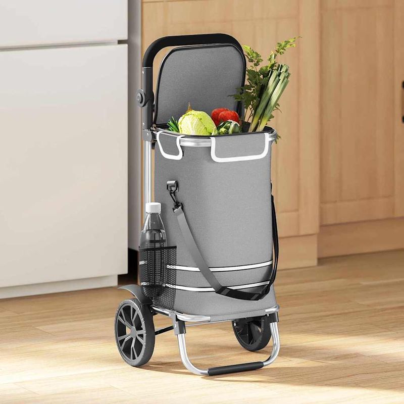 Carrello della spesa Grigio 36,5 x 46,5 x 100,5 cm vidaXL