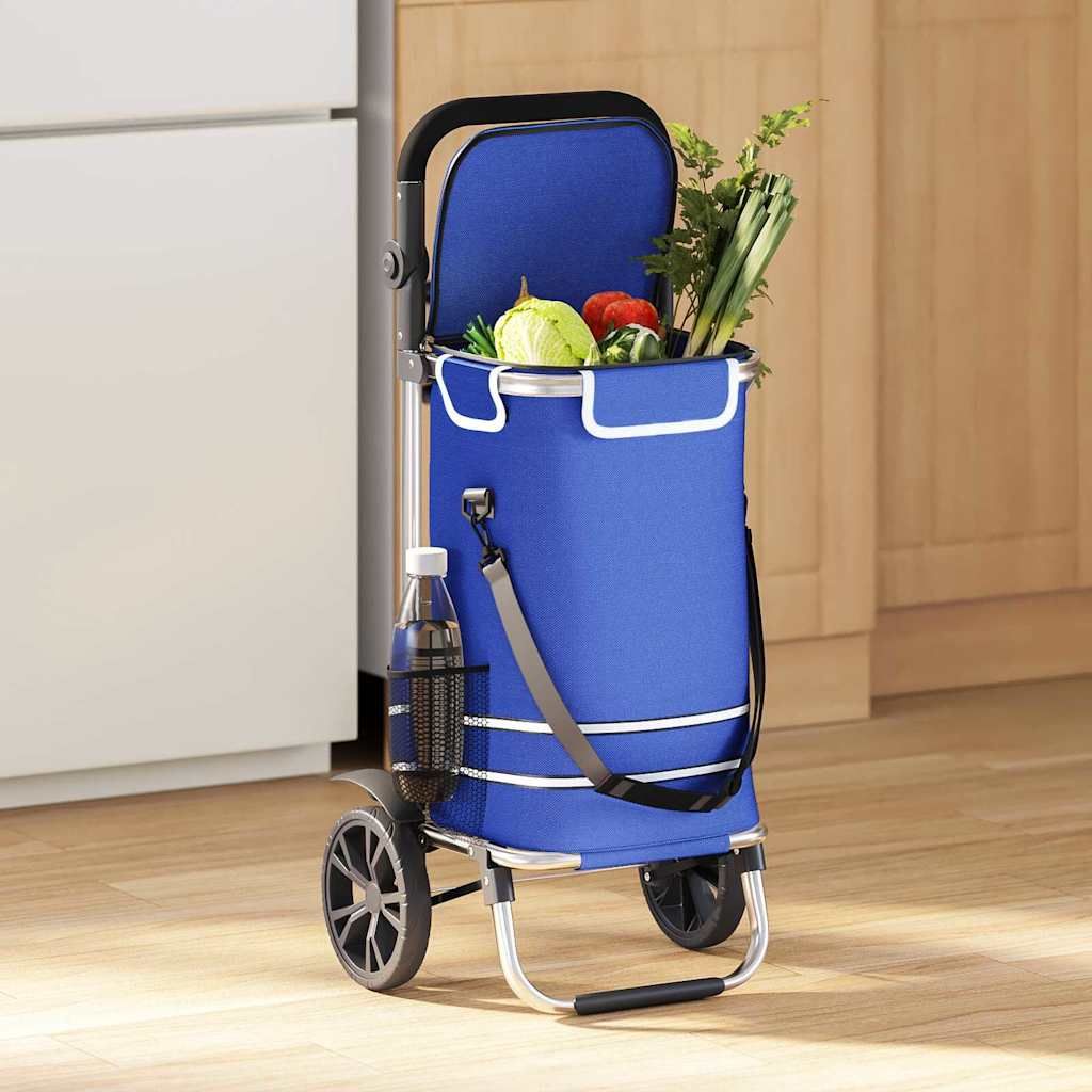 Carrello della spesa Blu 36,5 x 46,5 x 100,5 cm Tessuto Oxford vidaXL