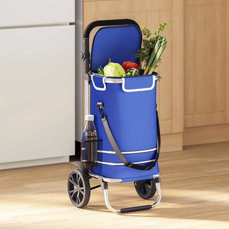 Carrello della spesa Blu 36,5 x 46,5 x 100,5 cm Tessuto Oxford vidaXL