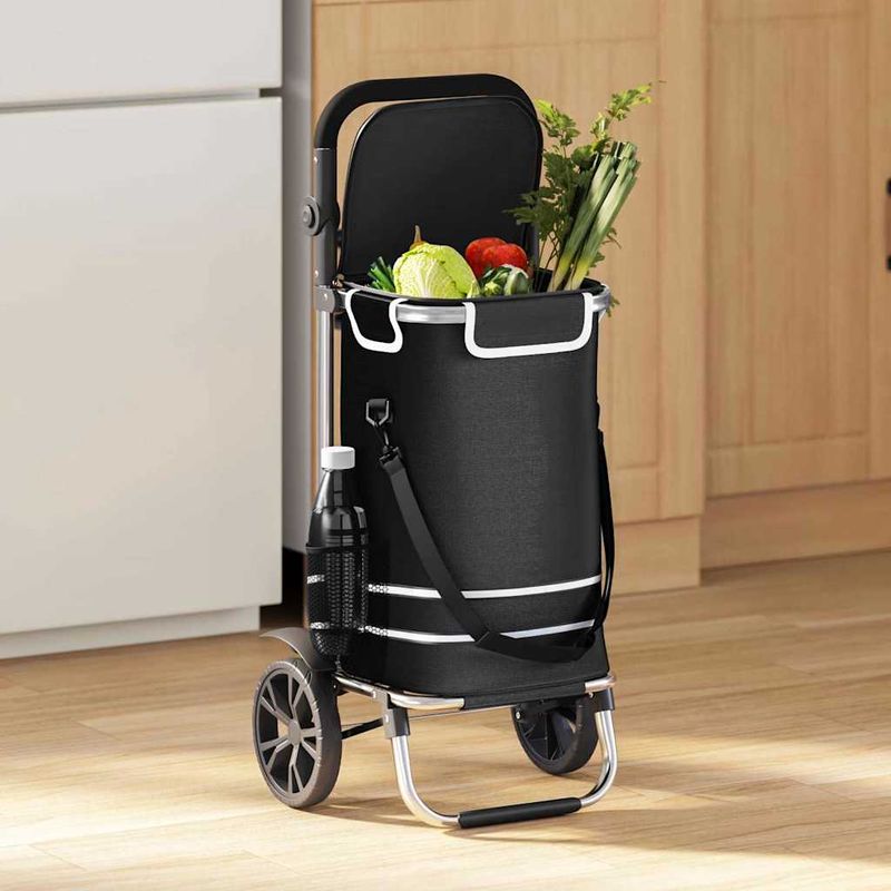Carrello della spesa Nero 36,5 x 46,5 x 100,5 cm Tessuto Oxford vidaXL