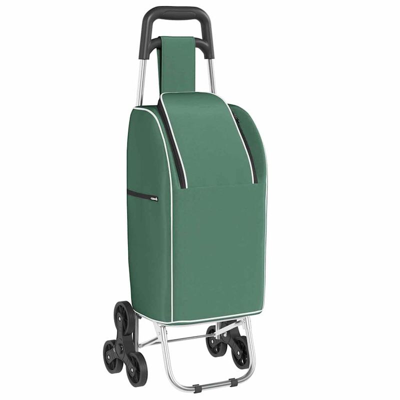 Carrello della spesa Verde 39,5 x 33 x 93 cm Tessuto Oxford vidaXL