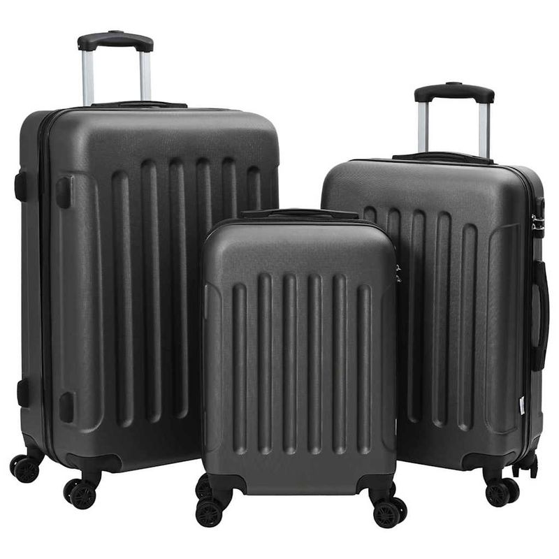 Valigia 3 pcs Grigio scuro 50 x 31 x 78 cm Plastica ABS vidaXL