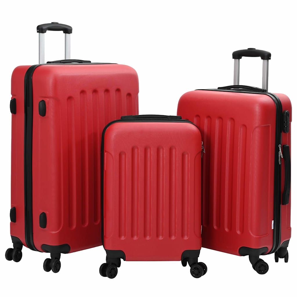 Valigia con blocco 3 pcs Rosso 50 x 31 x 78 cm Plastica ABS vidaXL