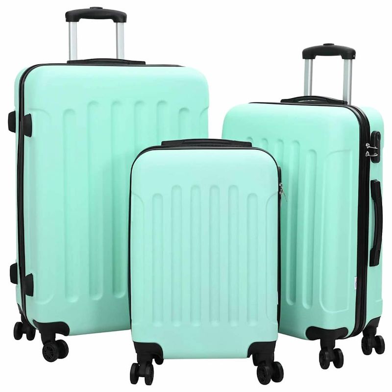 Valigia 3 pcs Verde menta 50 x 31 x 78 cm Plastica ABS vidaXL