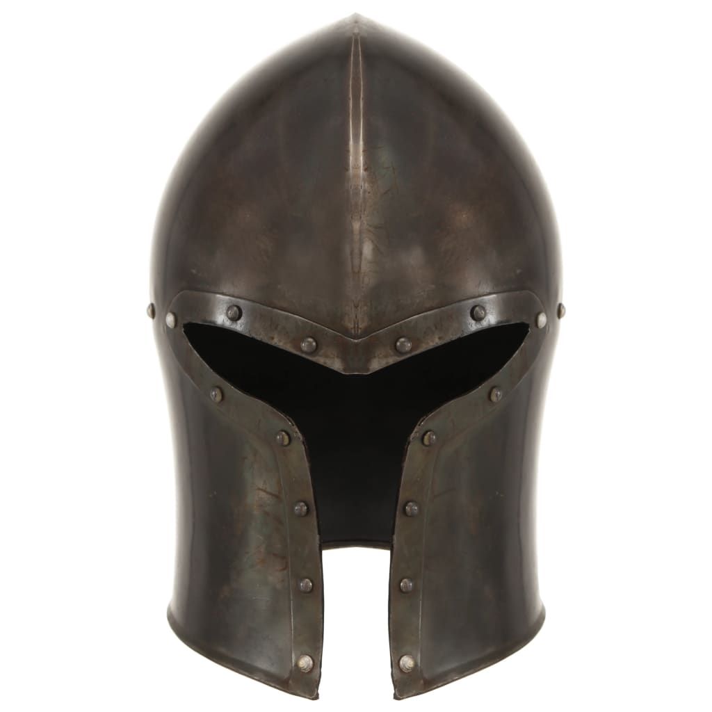 Elmo da Cavaliere Medievale Antico LARP in Acciaio Argento vidaXL