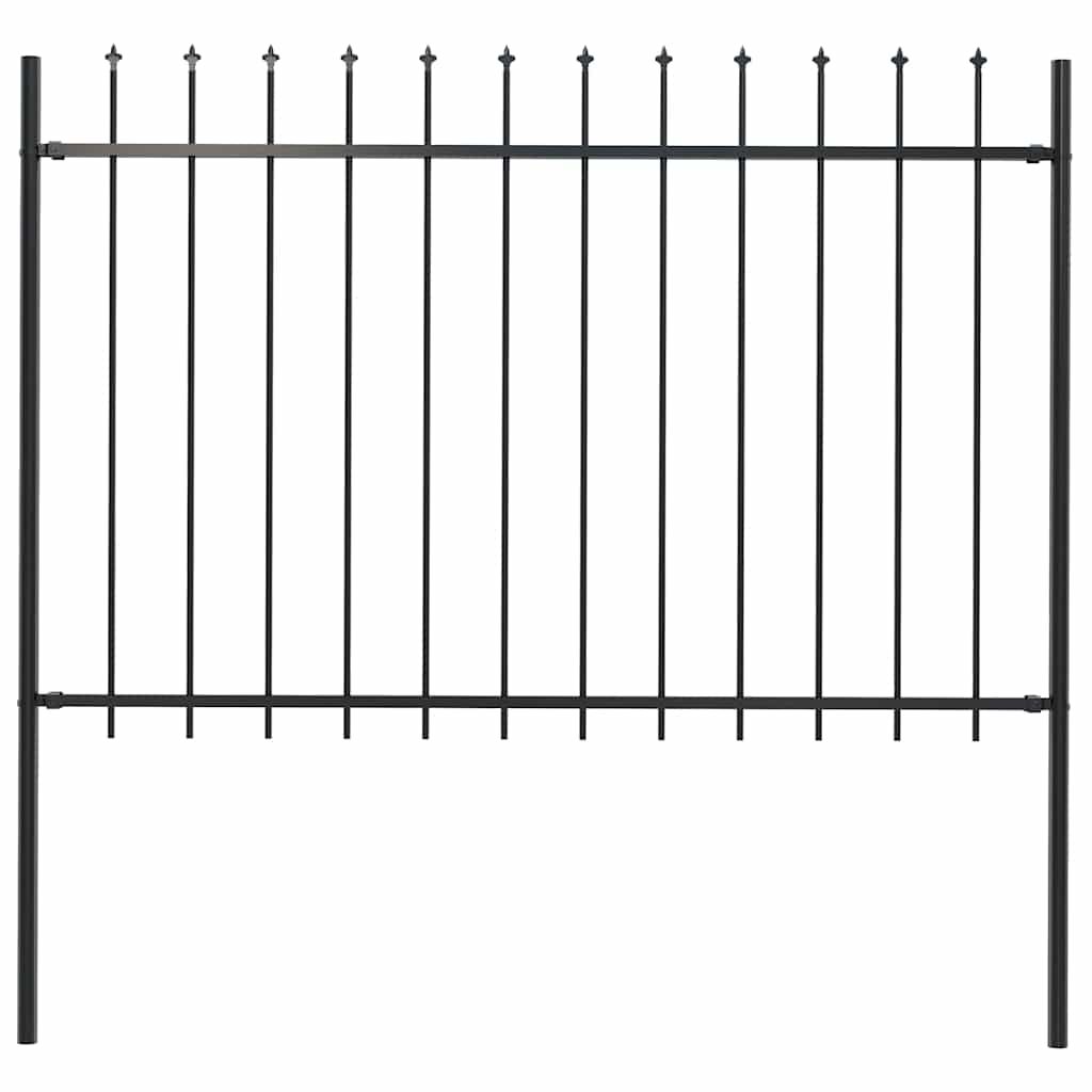 Recinzione da Giardino con Punta a Lancia in Acciaio 181x120 cm Nero vidaXL