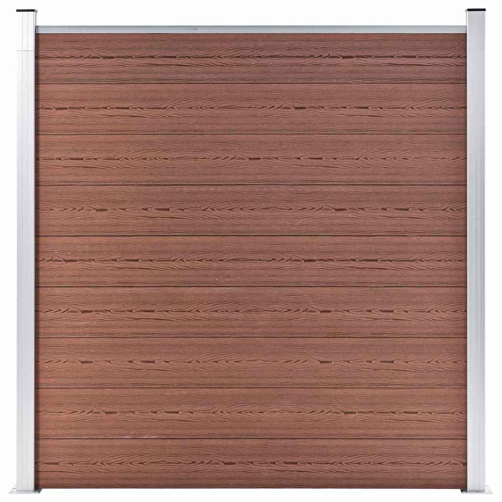 Pannelli Recinzione 2 Quadrati 1 Inclinato 446x186cm Marrone vidaXL