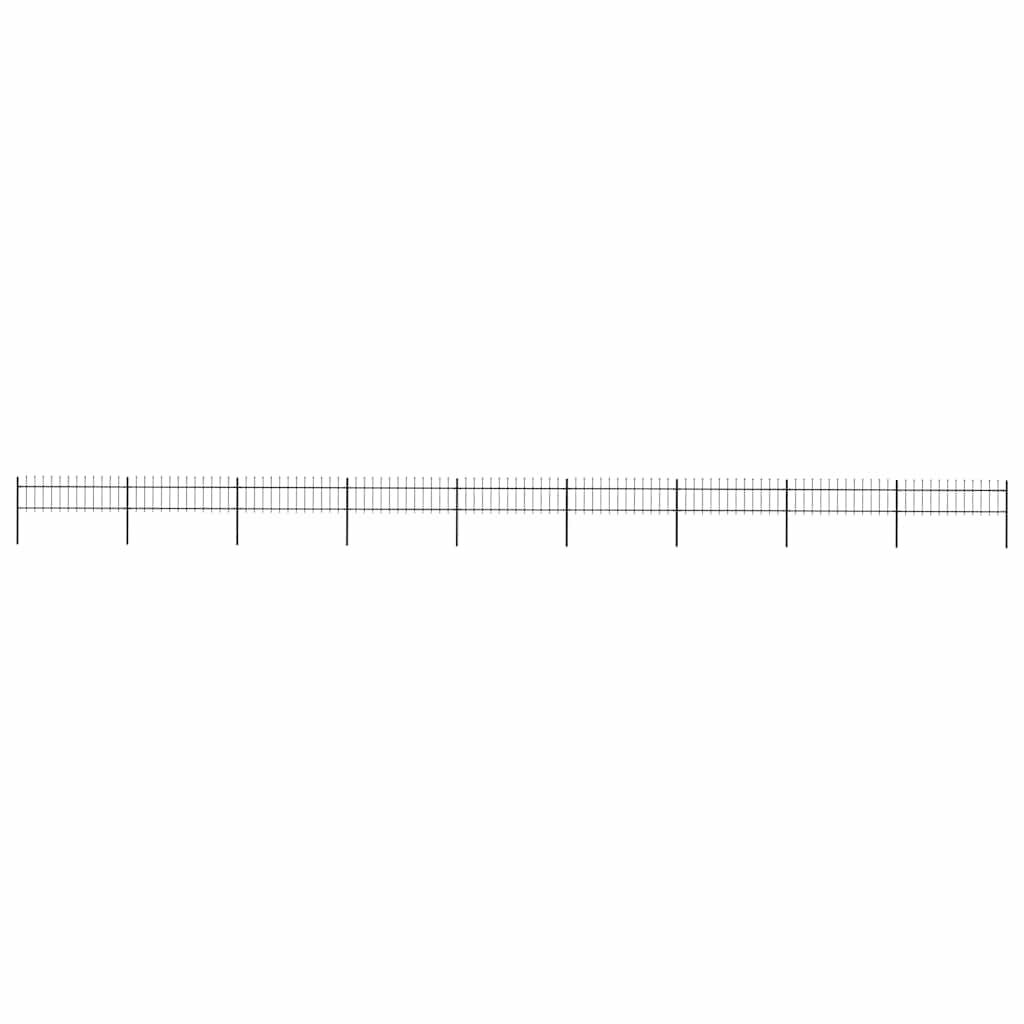Recinzione da Giardino con Punta a Lancia in Acciaio 1603,5x60 cm Nero vidaXL