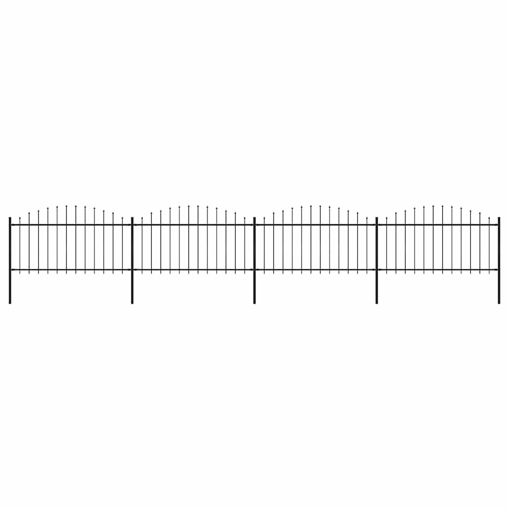 Recinzione da Giardino con Punta a Lancia in Acciaio 714,5x150 cm Nero vidaXL