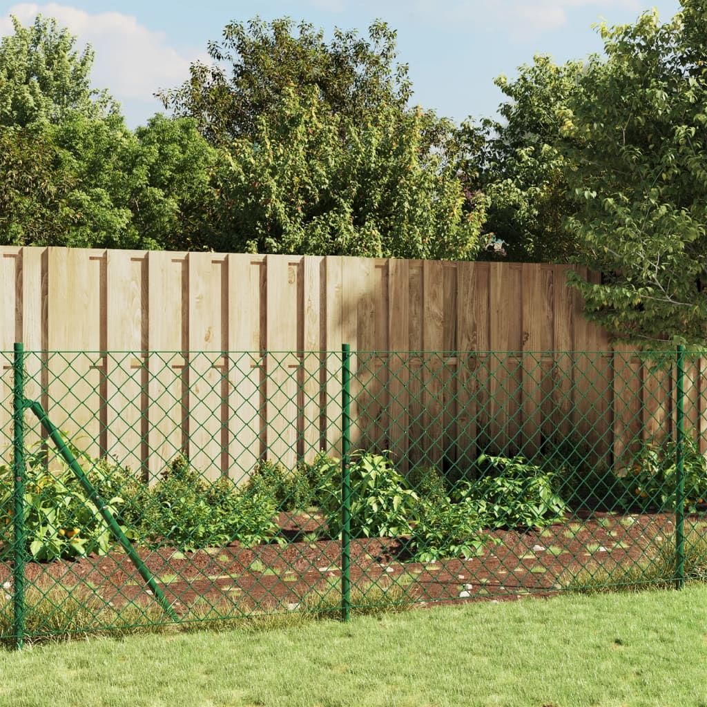Recinzione a Rete con Picchetti Ancoraggio Verde 0,8x10 m vidaXL