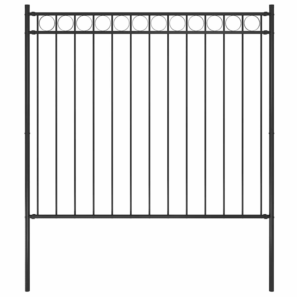Recinzione da giardino ASSEN in acciaio 1,7x1,5 m nera vidaXL