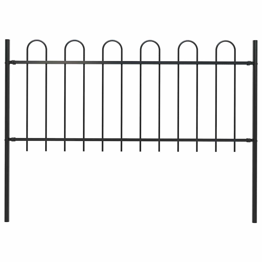 Recinzione da Giardino BOXTEL con Parte Superiore ad Anello in Acciaio 181x100 cm Nero vidaXL