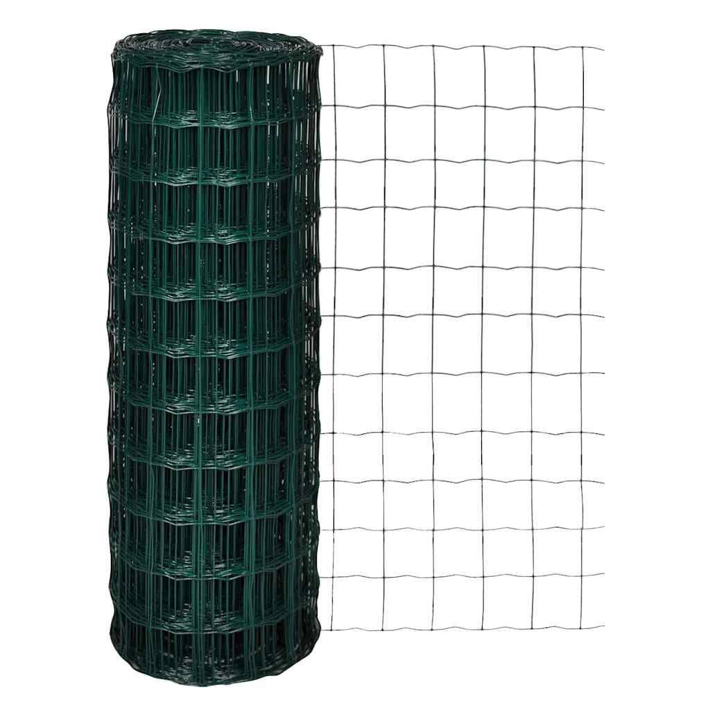 Recinzione Euro in Acciaio 25x1,7 m Verde vidaXL