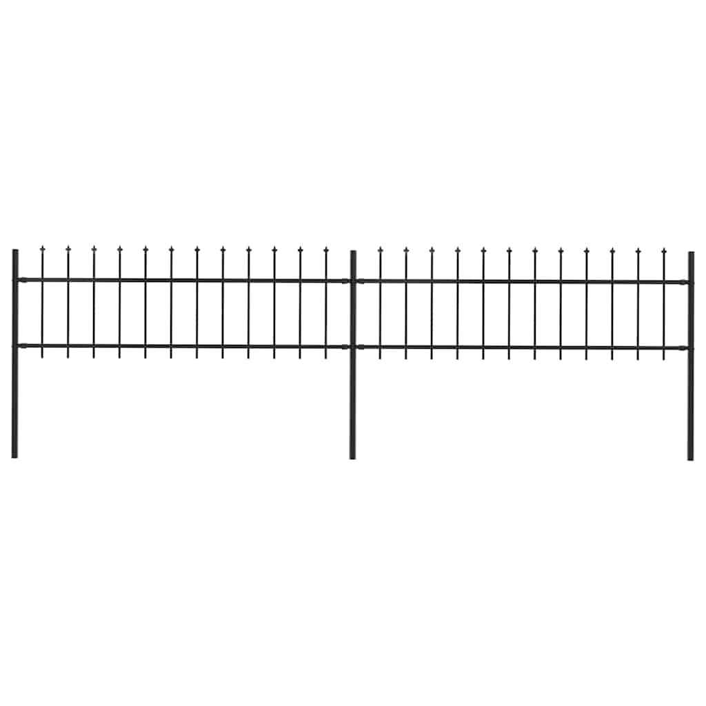 Recinzione da Giardino con Punta a Lancia in Acciaio 359x60 cm Nero vidaXL