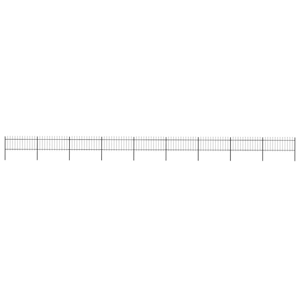 Recinzione da Giardino con Punta a Lancia in Acciaio 1603,5x80 cm Nero vidaXL