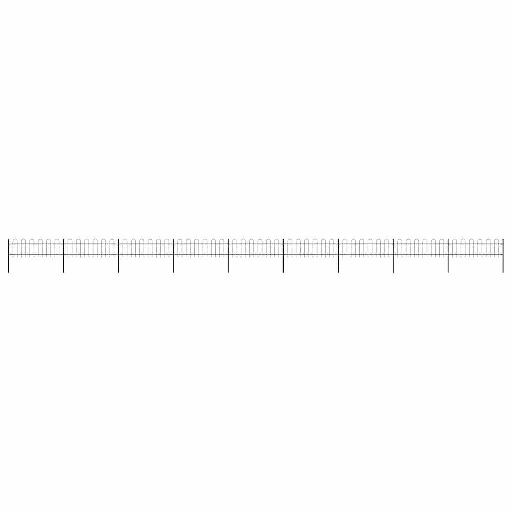 Recinzione da Giardino con Parte Superiore ad Anello in Acciaio 1603,5x60 cm Nero vidaXL