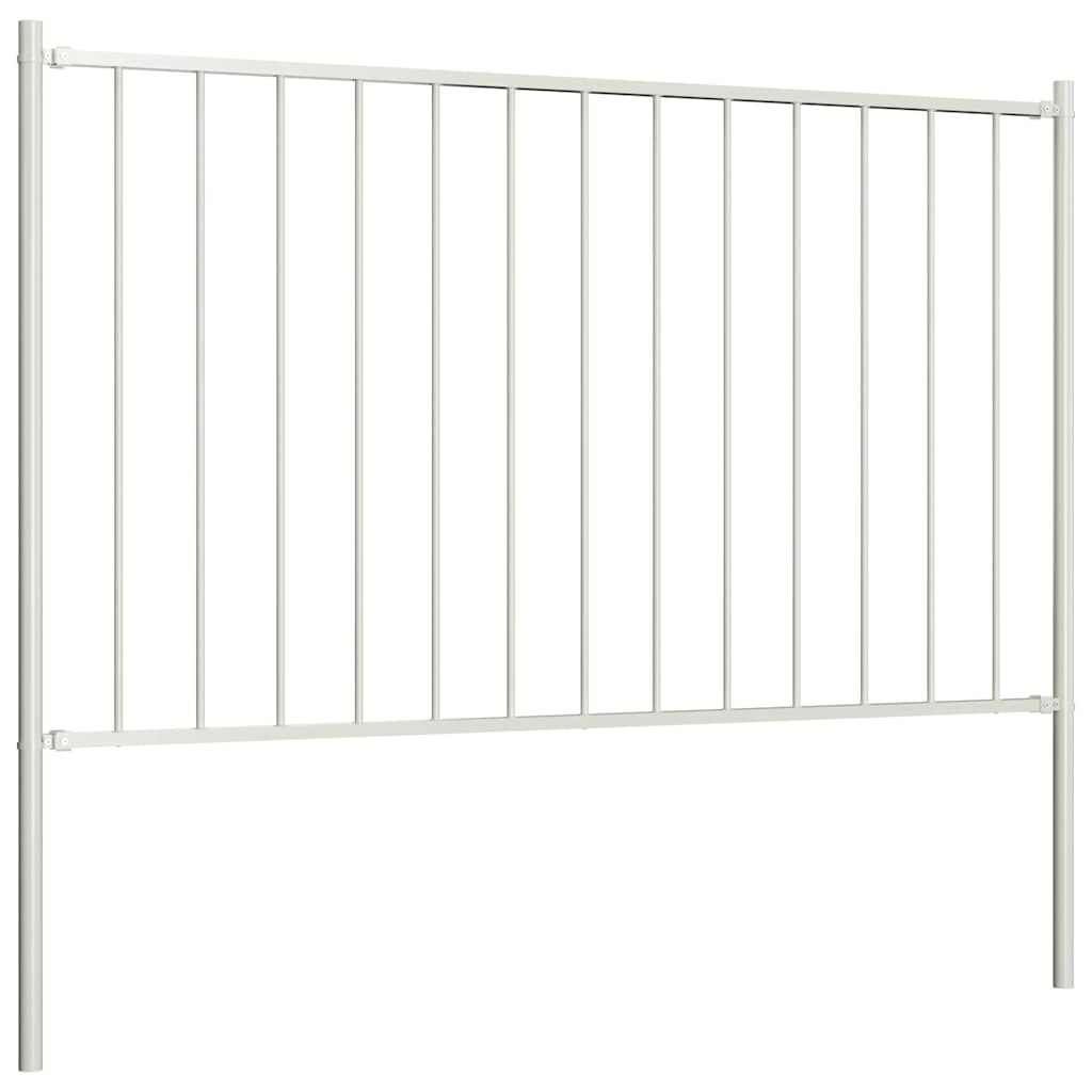 Pannello di recinzione Woerden con pali in acciaio 1,7x1 m Bianco vidaXL