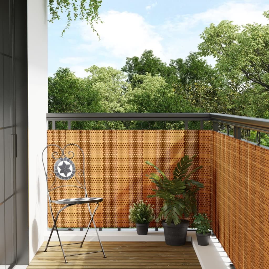 Paravento da Balcone Marrone Chiaro 600x80 cm in Polyrattan vidaXL