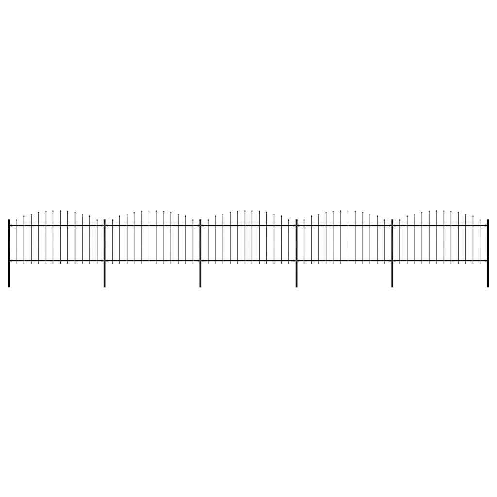 Recinzione da Giardino con Punta a Lancia in Acciaio 892,5x150 cm Nero vidaXL