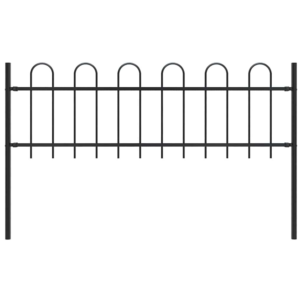 Recinzione da Giardino BOXTEL con Parte Superiore ad Anello in Acciaio 181x60 cm Nero vidaXL