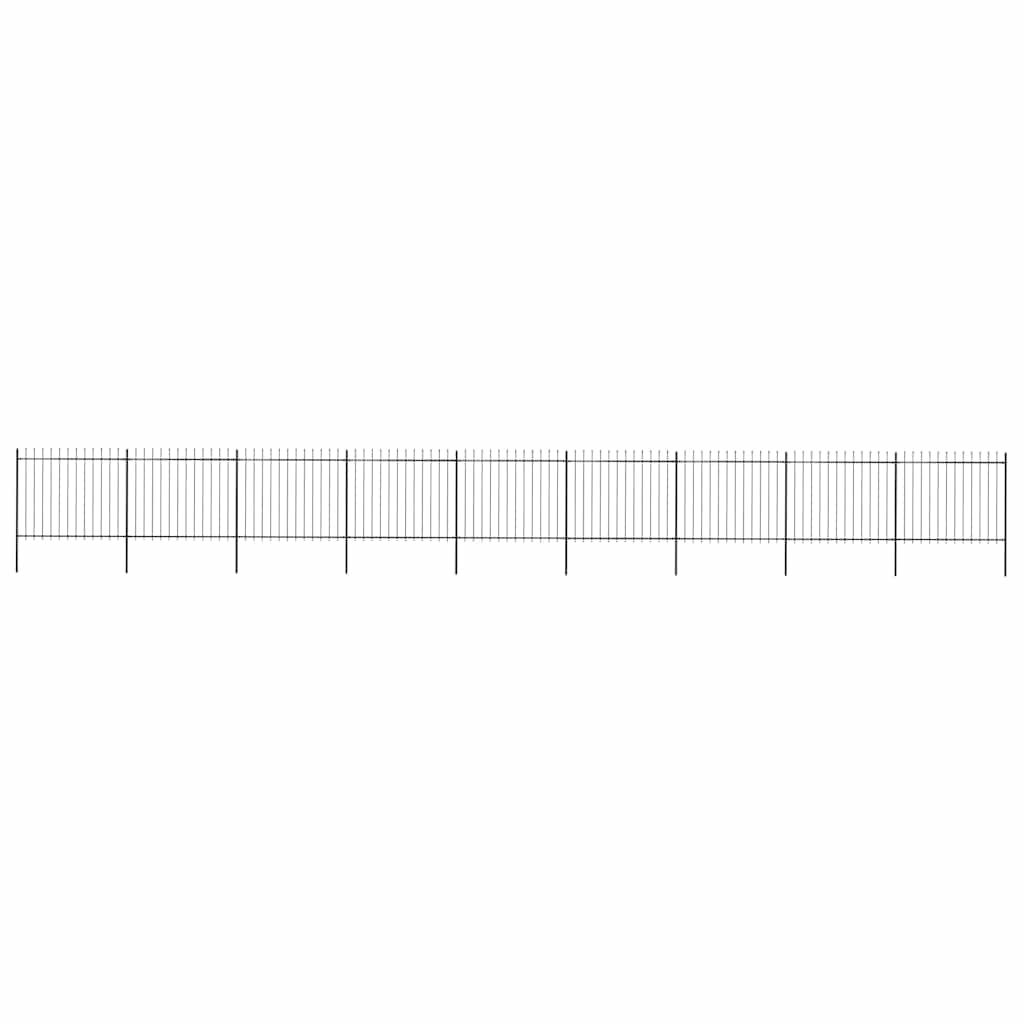 Recinzione da Giardino con Punta a Lancia in Acciaio 1603,5x150 cm Nero vidaXL