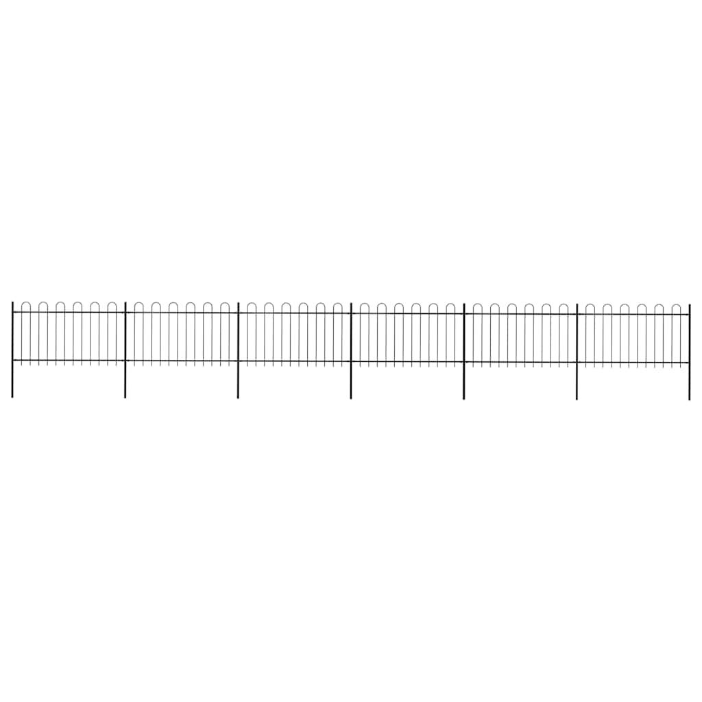 Recinzione da Giardino con Parte Superiore ad Anello in Acciaio 1070x100 cm Nero vidaXL