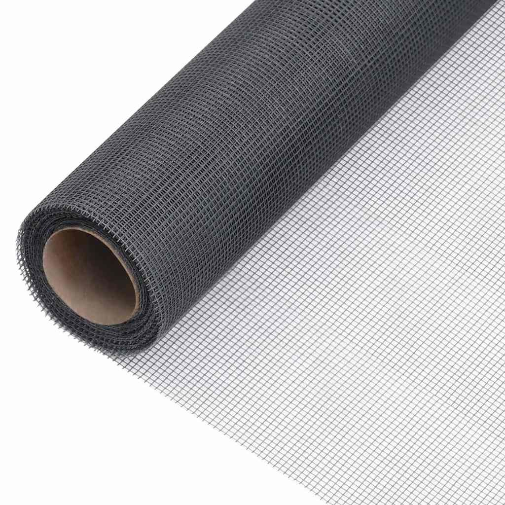 Zanzariera in Fibra di Vetro 100x500 cm Grigia vidaXL