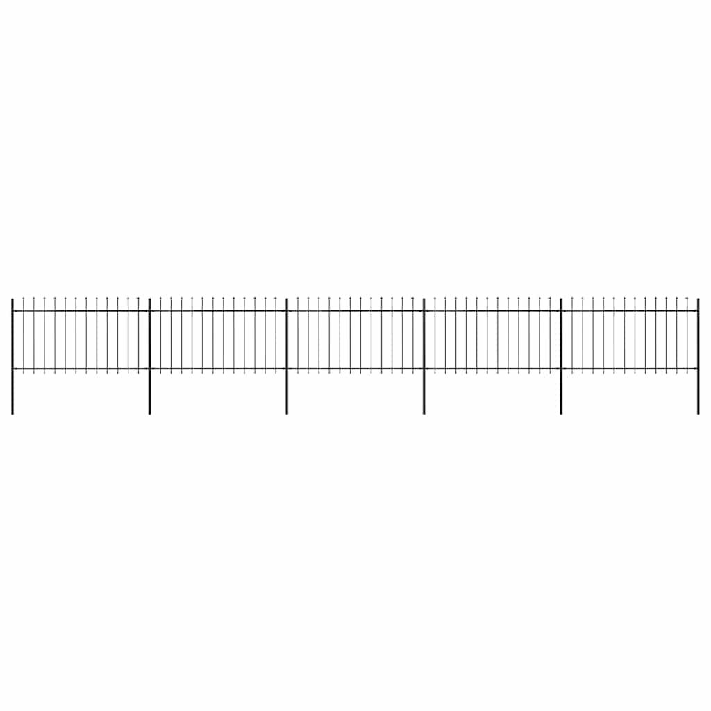 Recinzione da Giardino con Punta a Lancia in Acciaio 892,5x100 cm Nero vidaXL