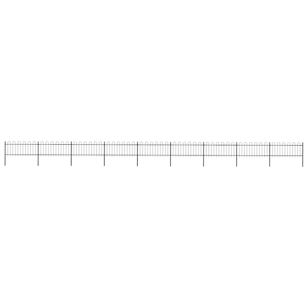 Recinzione da Giardino con Parte Superiore ad Anello in Acciaio 1603,5x80 cm Nero vidaXL