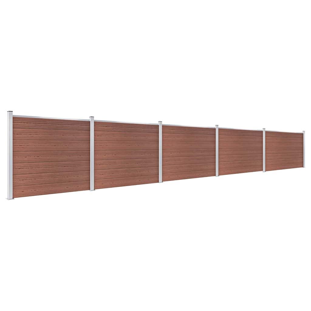 Set Pannelli di Recinzione in WPC 872x146 cm Marrone vidaXL