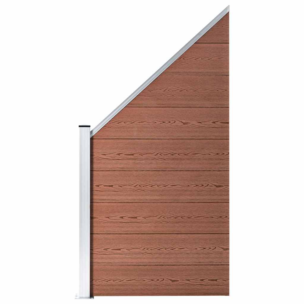 Pannelli Recinzione 1 Quadrato 1 Inclinato 273x186 cm Marrone vidaXL