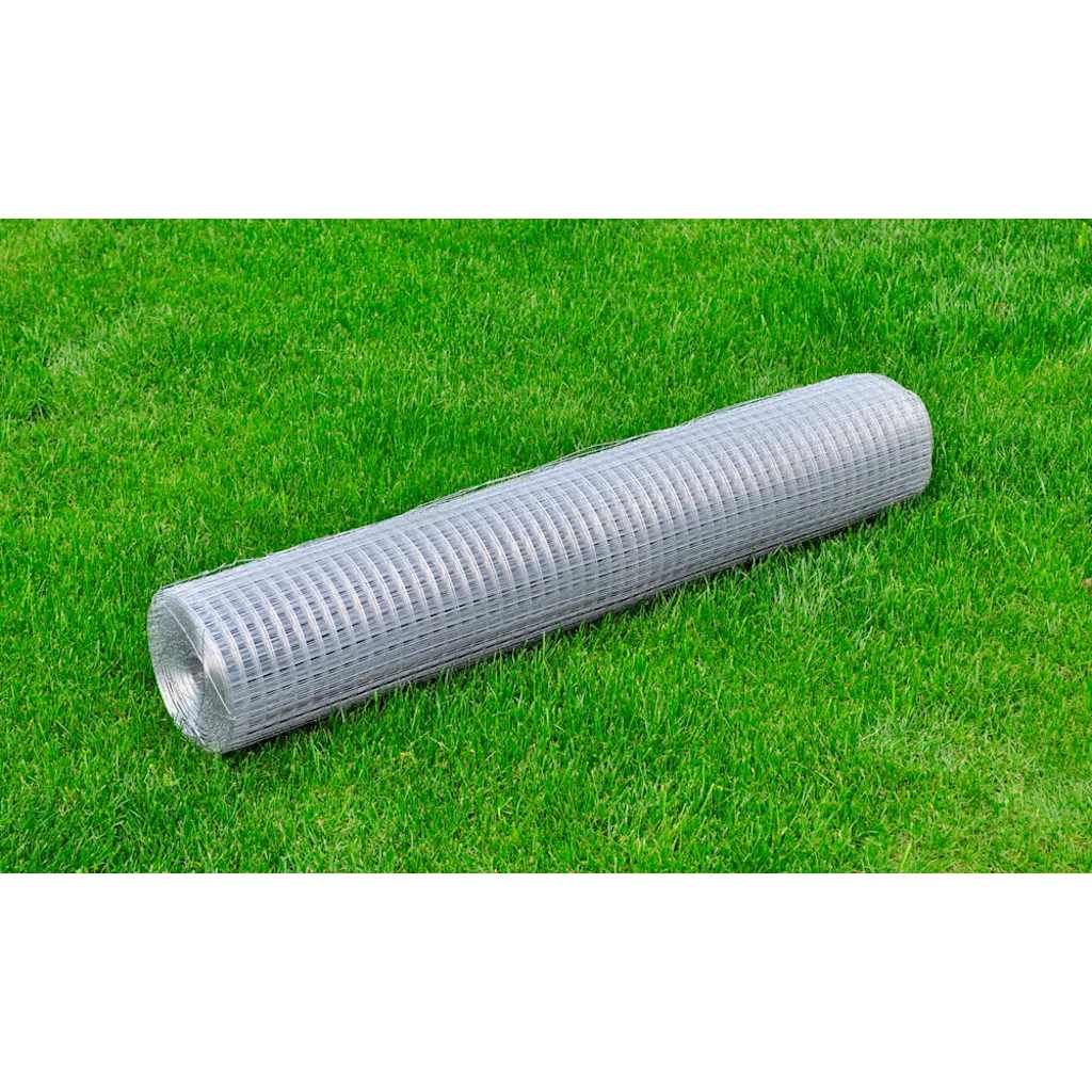 Recinzione in Rete per Pollaio Acciaio Zincato 25x1 m Argento vidaXL
