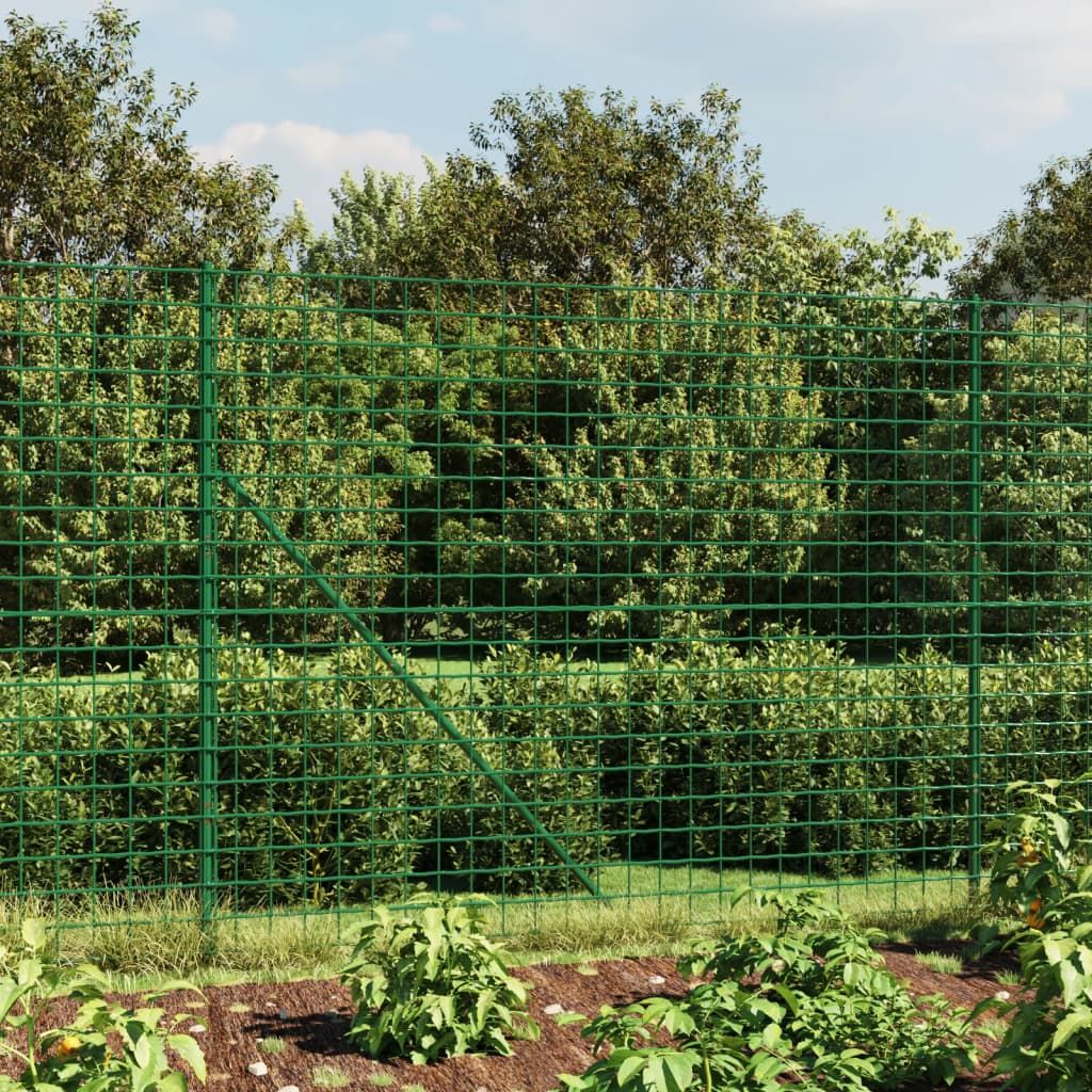 Recinzione Metallica con Picchetti Ancoraggio Verde 1,4x25 m vidaXL