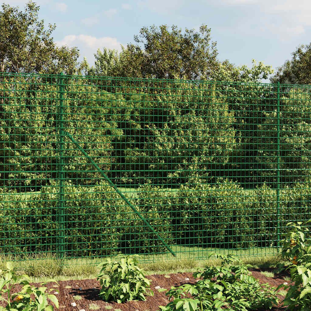 Recinzione Metallica con Picchetti Ancoraggio Verde 2,2x25 m vidaXL