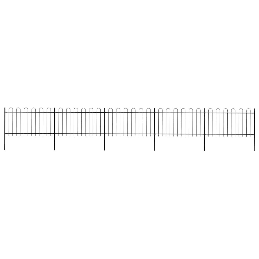 Recinzione da Giardino con Parte Superiore ad Anello in Acciaio 892,5x100 cm Nero vidaXL