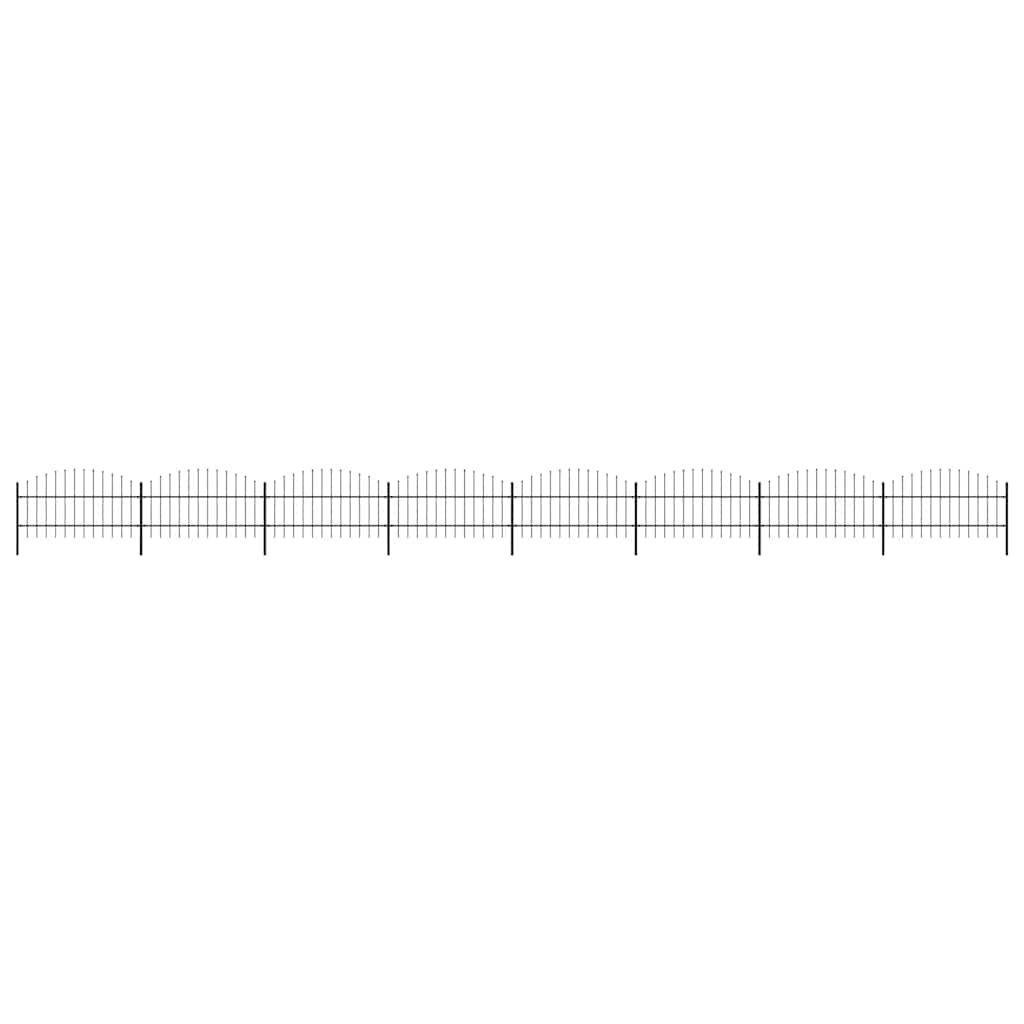 Recinzione da Giardino con Punta a Lancia in Acciaio 1426x100 cm Nera vidaXL