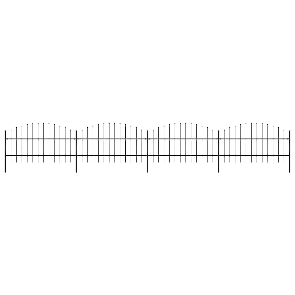 Recinzione da Giardino con Punta a Lancia in Acciaio 714,5x100 cm Nero vidaXL