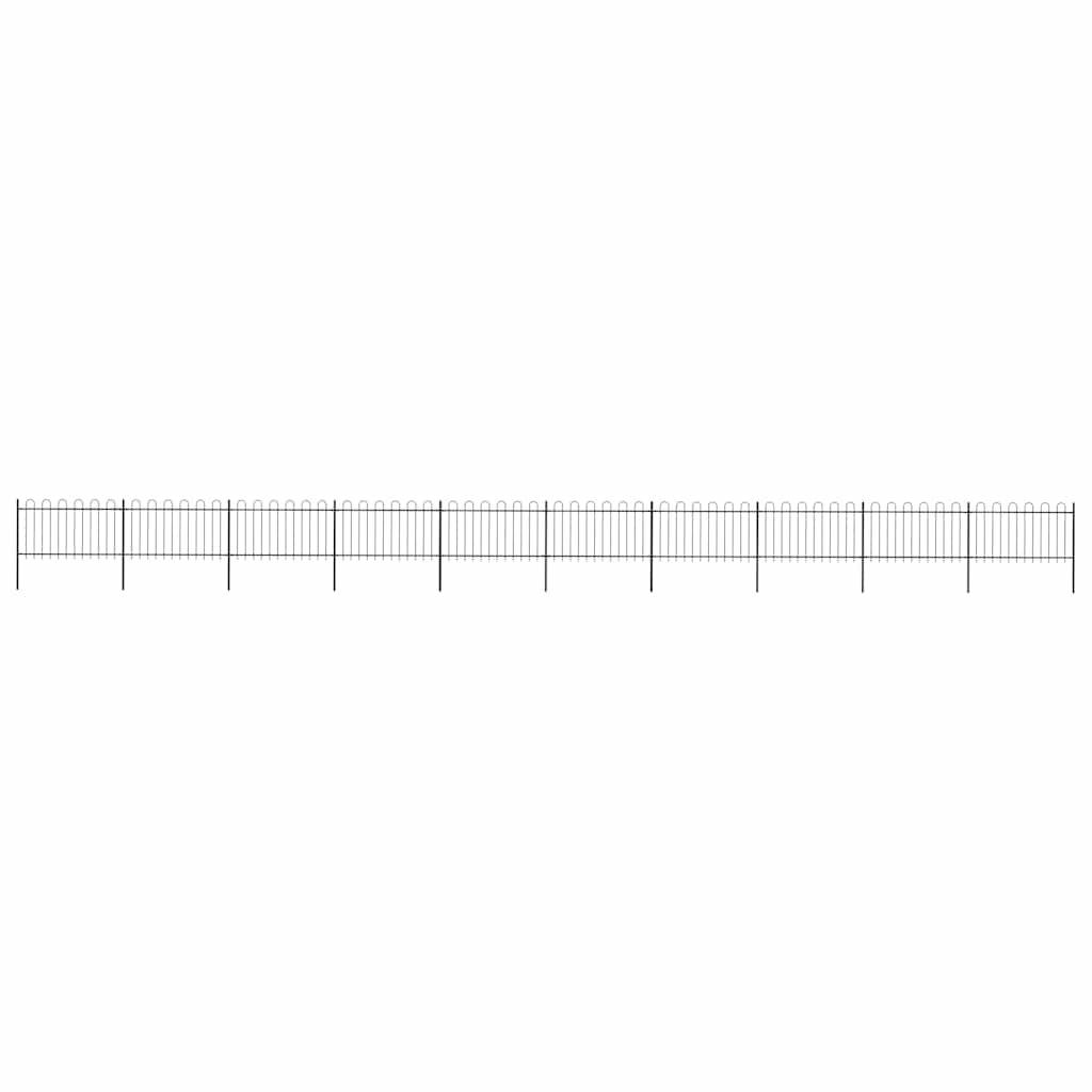 Recinzione da Giardino con Parte Superiore ad Anello in Acciaio 1781,5x100 cm Nero vidaXL