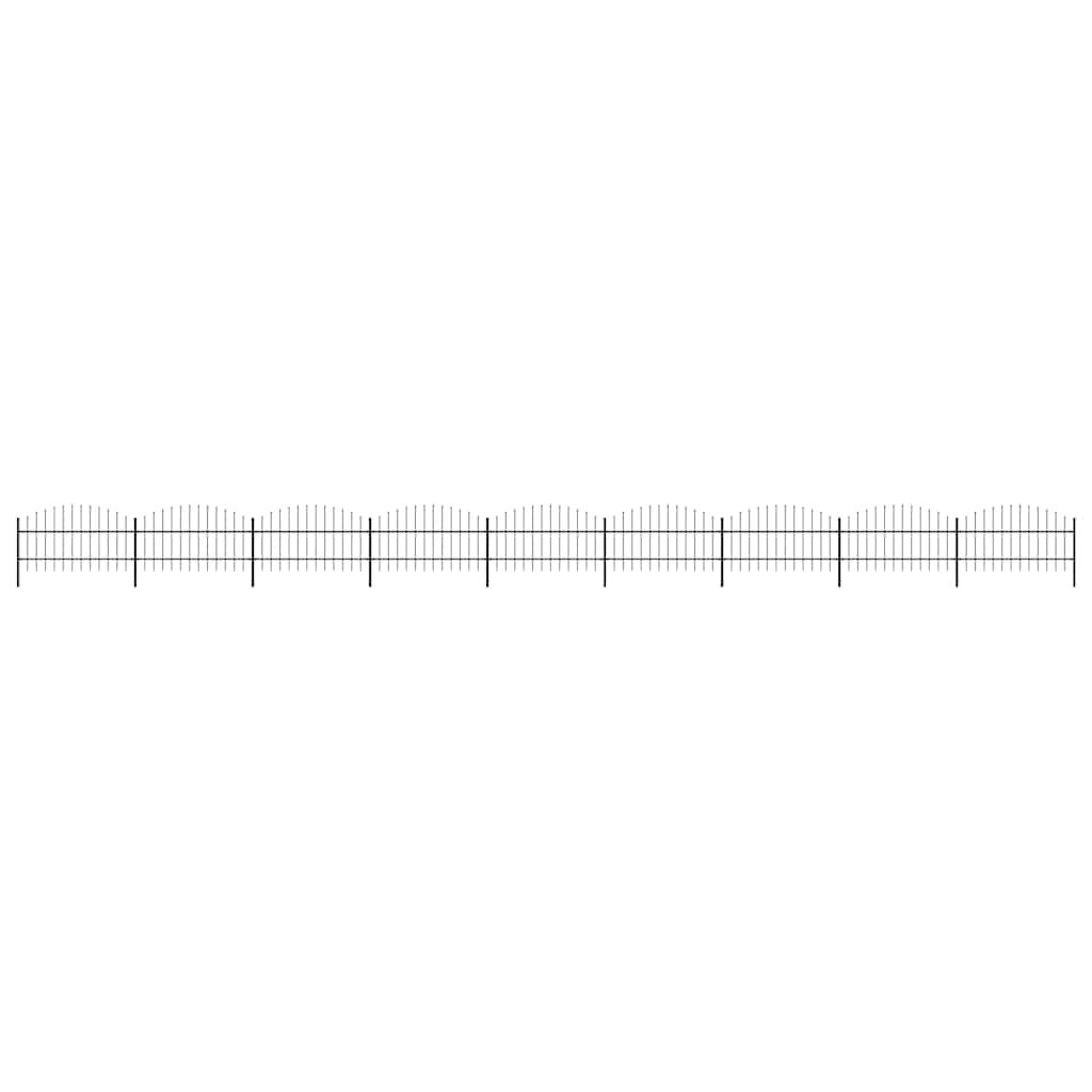 Recinzione da Giardino con Punta a Lancia in Acciaio 1603,5x100 cm Nero vidaXL