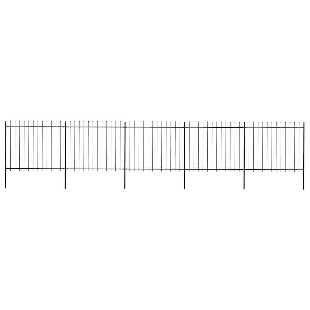 Recinzione da Giardino con Punta a Lancia in Acciaio 892,5x150 cm Nero vidaXL