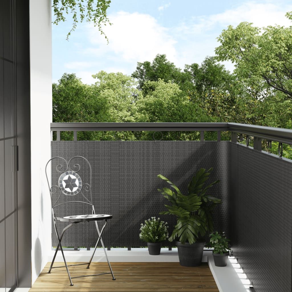 Paravento da Balcone Antracite 1000x90 cm in Polyrattan vidaXL