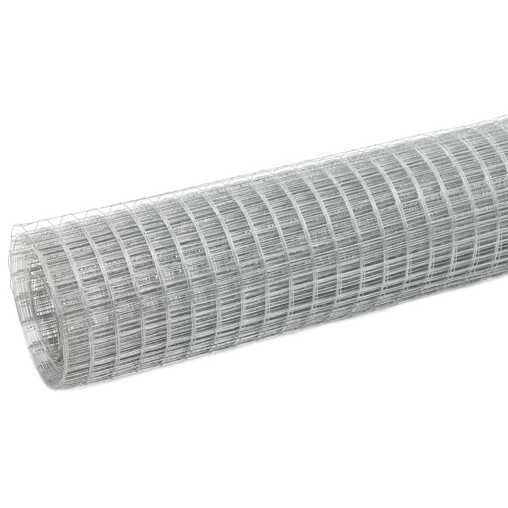 Recinzione in Rete per Pollaio Acciaio Zincato 25x1,5 m Argento vidaXL