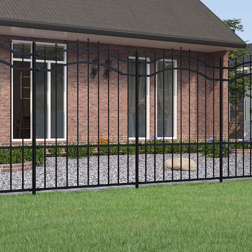 Recinzione da Giardino Woerden con Punta a Lancia Nera 240x150 cm in Acciaio vidaXL
