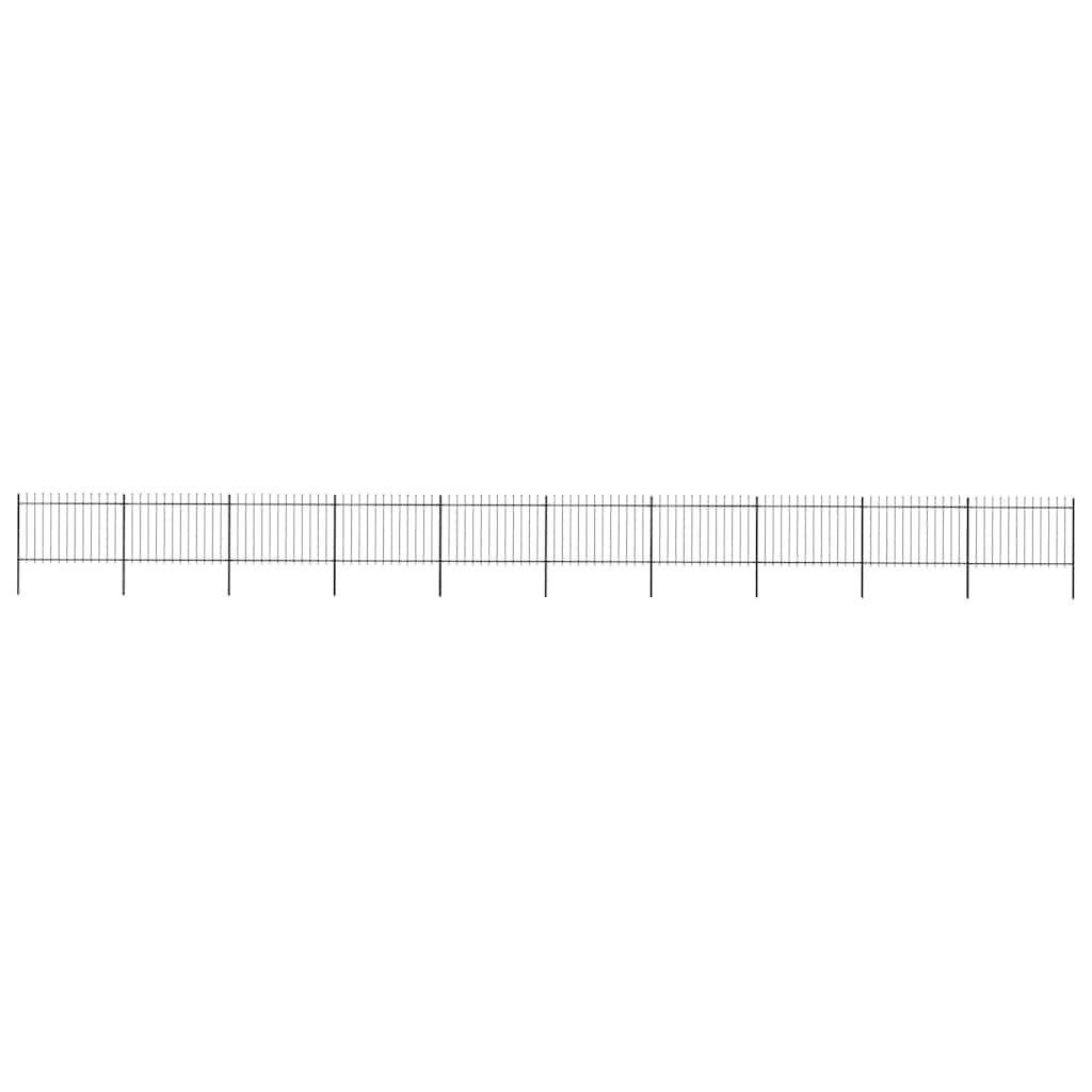 Recinzione da Giardino con Punta a Lancia in Acciaio 1781,5x120 cm Nero vidaXL