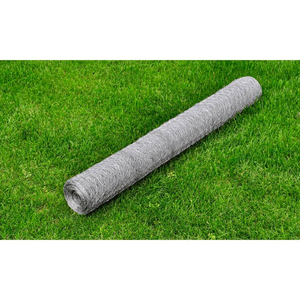 Recinzione in Rete per Pollaio Acciaio Zincato 25x1 m Argento vidaXL