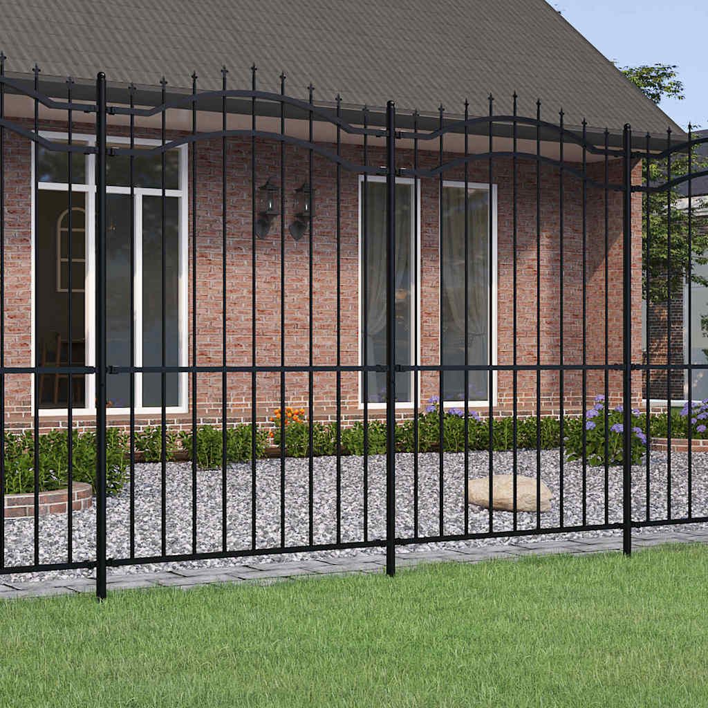 Recinzione da Giardino Woerden con Punta a Lancia Nera 240x175 cm in Acciaio vidaXL