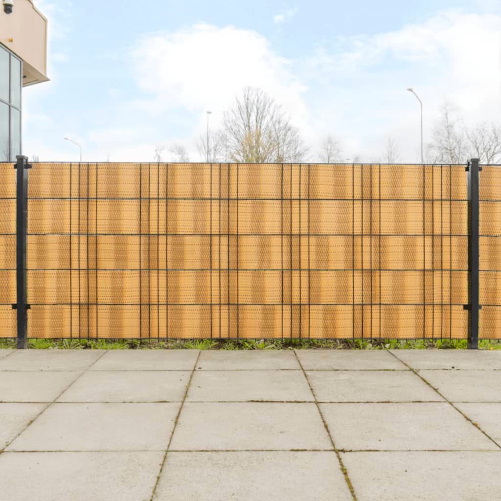 Schermi da Balcone 10 pz Marrone Chiaro 255x19 cm in Polyrattan vidaXL