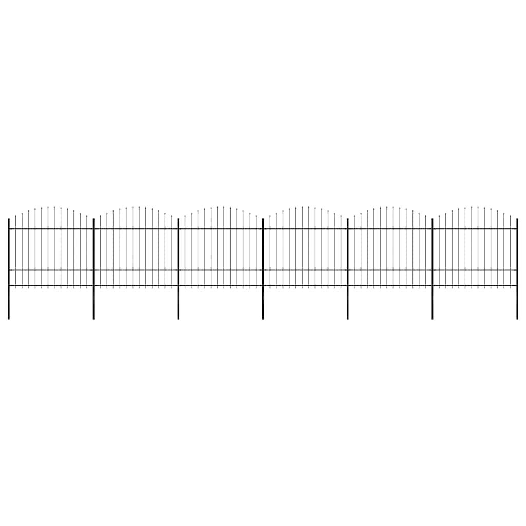 Recinzione da Giardino con Punta a Lancia in Acciaio 1070x175 cm Nero vidaXL