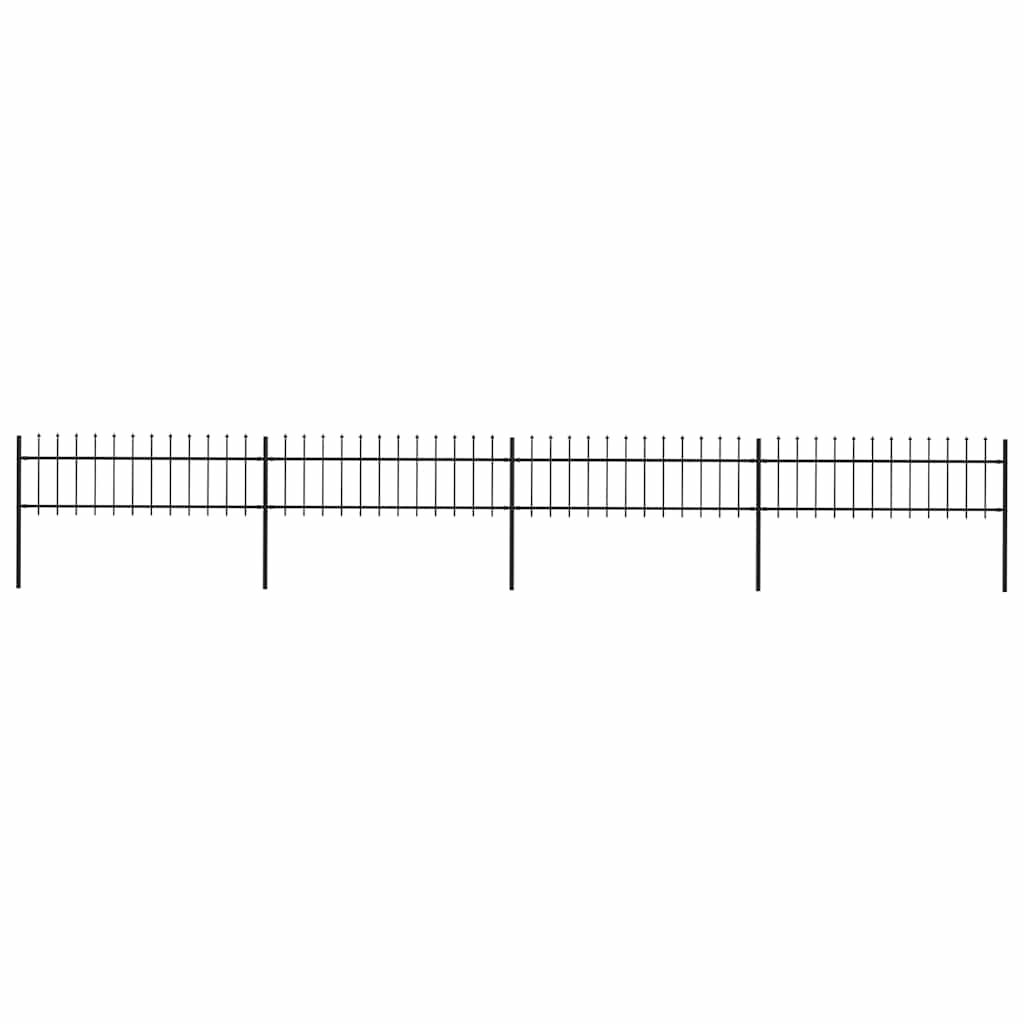Recinzione da Giardino con Punta a Lancia in Acciaio 714,5x60 cm Nero vidaXL