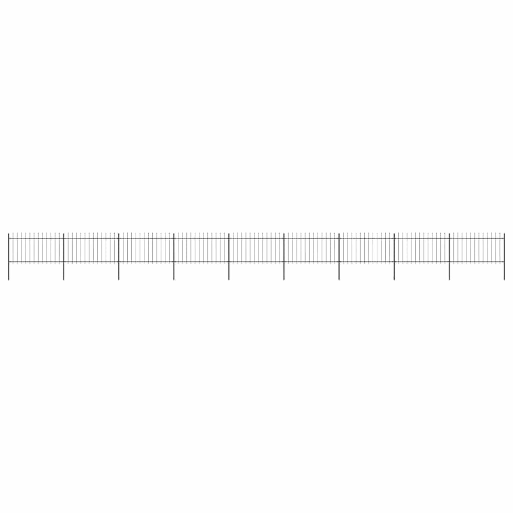 Recinzione da Giardino con Punta a Lancia in Acciaio 1603,5x100 cm Nero vidaXL